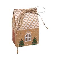 Caixas De Lembrancinhas De Natal Em Forma De Casa De Gengibre, Pacote Com 12, Embalagem De Papel