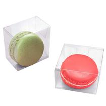 Caixas de macaron de plástico Newbested Transparent, pacote com 100