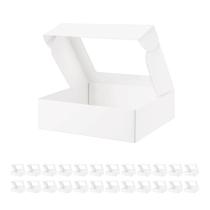 Caixas de padaria BAKIPACK 25 brancas com janela 23x18x6cm para bolo