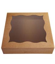 Caixas de padaria CHERRY, pacote com 15, 30x30x8cm com janela de PVC Kraft Caixas de padaria CHERRY, pacote com 15, 30x30x8cm com janela de PVC Kraft