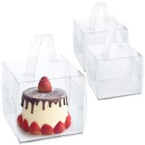 Caixas de padaria Hzzycaxli transparentes 15x15x15cm com alças de 20 unidades