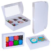 Caixas de padaria JCXGRVC 100 unidades 20,3 x 15,2 x 5 cm com janela, pacote com 100 Caixas de padaria JCXGRVC 100 unidades 20,3 x 15,2 x 5 cm com janela, pacote com 100