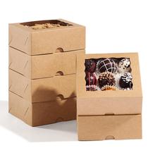 Caixas de padaria JCXGRVC 12,7x12,7x5cm com janela, pacote com 20 Caixas de padaria JCXGRVC 12,7x12,7x5cm com janela, pacote com 20