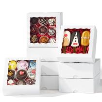 Caixas de padaria JCXGRVC 15,24 x 15,24 x 6,2 cm com janela, pacote com 20 Caixas de padaria JCXGRVC 15,24 x 15,24 x 6,2 cm com janela, pacote com 20