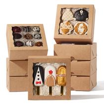Caixas de padaria JCXGRVC 15,24 x 15,24 x 6,2 cm com janela, pacote com 20 Caixas de padaria JCXGRVC 15,24 x 15,24 x 6,2 cm com janela, pacote com 20