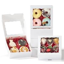 Caixas de padaria JCXGRVC 15,24 x 15,24 x 6,2 cm com janela, pacote com 50 Caixas de padaria JCXGRVC 15,24 x 15,24 x 6,2 cm com janela, pacote com 50