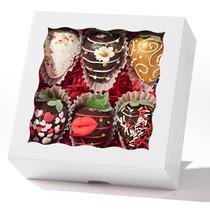 Caixas de padaria JCXGRVC 55 unidades 15,24x15,24x6,2 cm com janela Caixas de padaria JCXGRVC 55 unidades 15,24x15,24x6,2 cm com janela