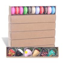 Caixas de padaria JCXGRVC, pacote com 50 unidades, 30,5 x 5,7 x 5 cm, chocolate e morango Caixas de padaria JCXGRVC, pacote com 50 unidades, 30,5 x 5,7 x 5 cm, chocolate e morango