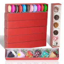 Caixas de padaria JCXGRVC Strawberry, pacote com 50 unidades, 30,5 x 5,7 x 5 cm com janela Caixas de padaria JCXGRVC Strawberry, pacote com 50 unidades, 30,5 x 5,7 x 5 cm com janela