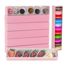 Caixas de padaria JCXGRVC Strawberry, pacote com 50 unidades, 30,5 x 5,7 x 5 cm com janela Caixas de padaria JCXGRVC Strawberry, pacote com 50 unidades, 30,5 x 5,7 x 5 cm com janela