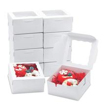 Caixas de padaria JOHOPACK, pacote de 50, 13x13x6 cm com janela x50 Caixas de padaria JOHOPACK, pacote de 50, 13x13x6 cm com janela x50