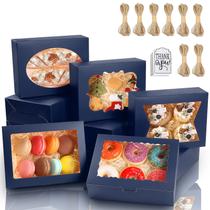 Caixas de padaria KPOSIYA 65 PCS com janela 20x15x6 cm azuis Caixas de padaria KPOSIYA 65 PCS com janela 20x15x6 cm azuis