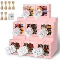 Caixas de padaria KPOSIYA rosa com janela Cupcake individual 4x4x6cm Caixas de padaria KPOSIYA rosa com janela Cupcake individual 4x4x6cm