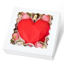 Caixas de padaria Kucoele 20 unidades com janela 25 x 25 x 6,5 cm brancas