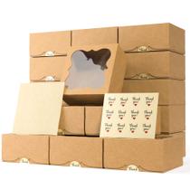 Caixas de padaria Leafiew, pacote de 20 x 6 x 3 polegadas com janela e forros