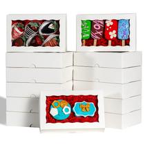 Caixas de padaria SLShepack 50 unidades com janela 20,3 x 12,7 x 5 cm