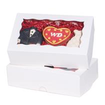 Caixas de padaria TEMLQPACK 100 unidades brancas 17,8 x 11,1 x 5 cm com janela Caixas de padaria TEMLQPACK 100 unidades brancas 17,8 x 11,1 x 5 cm com janela