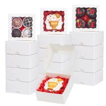 Caixas de padaria TEMLQPACK 50 unidades com janela 8.2x8.2x3.8cm Caixas de padaria TEMLQPACK 50 unidades com janela 8.2x8.2x3.8cm