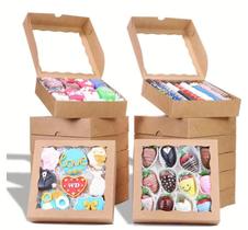 Caixas de padaria TEMLQPACK 50 unidades marrons com janela 20,3 x 20,3 x 5 cm Caixas de padaria TEMLQPACK 50 unidades marrons com janela 20,3 x 20,3 x 5 cm