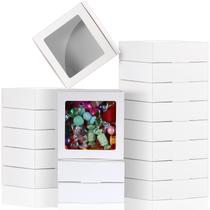 Caixas de papel Kraft Zonon 30 com janela 10,5x10,5x3cm (brancas)