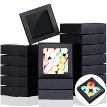 Caixas de papel Kraft Zonon 30 com janela 10,5x10,5x3cm (pretas) Caixas de papel Kraft Zonon 30 com janela 10,5x10,5x3cm (pretas)