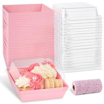 Caixas de papel para charcutaria ZORRITA, pacote com 50, 13 cm, rosa com tampas