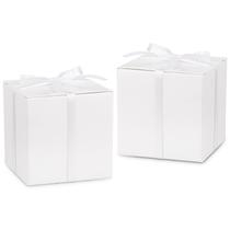 Caixas de presente Aacortalk Mini White 5x5x5cm com fitas (100 unidades)