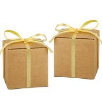 Caixas de presente Aacortalk, pacote com 100 unidades, Brown Kraft, 5x5x5 cm