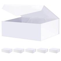 Caixas de presente BLK&WH 6 grandes, proposta de dama de honra magnética branca