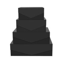 Caixas de presente BLK&WH, conjunto de 4 caixas de presente magnéticas pretas foscas Caixas de presente BLK&WH, conjunto de 4 caixas de presente magnéticas pretas foscas