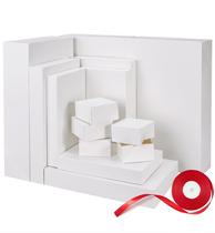 Caixas de presente Bobobag, pacote com 13, brancas com tampas para o Natal