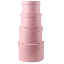 Caixas de presente Briful Round Pink, conjunto de 4 tamanhos variados com tampas