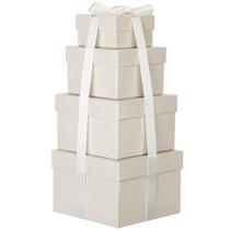 Caixas de presente Briful Square com tampas, 4 unidades para aniversário de Natal