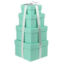 Caixas de presente Briful Teal Green, conjunto de 4 tamanhos variados com tampas Caixas de presente Briful Teal Green, conjunto de 4 tamanhos variados com tampas