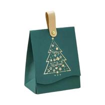 Caixas De Presente Com Padrão De Árvore De Natal 20PCS Com Alças De Couro Para Embalagem De