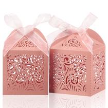 Caixas de presente COTOPHER 5x5x7cm rosa cortadas a laser 60 unidades Caixas de presente COTOPHER 5x5x7cm rosa cortadas a laser 60 unidades