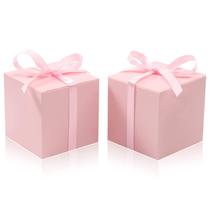 Caixas de presente COTOPHER, papel de 2 x 2 x 2 polegadas com fitas, 100 unidades rosa