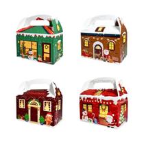 Caixas De Presente De Natal Com Alças Para Lembrancinhas De Festa, Doces E Biscoitos, Fácil De Caixas De Presente De Natal Com Alças Para Lembrancinhas De Festa, Doces E Biscoitos, Fácil De