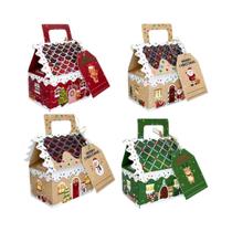 Caixas De Presente De Natal Em Forma De Casa Pequena, 8-16 Peças, Embalagem Para Chocolates,