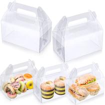 Caixas de presente de padaria Macarrie Clear Plastic, pacote com 50, 16,3x9x8 cm