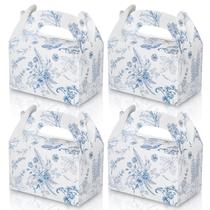 Caixas de presente Dunzoom Blue Floral Paper, pacote com 24 para lembrancinhas