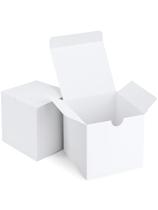 Caixas de presente Eupako 4x4x4, pacote com 50 unidades, papel kraft branco com tampas