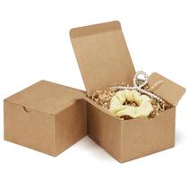 Caixas de presente Eupako Brown Kraft Paper 12,7 x 12,7 x 8,9 cm, pacote com 25