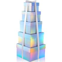 Caixas de presente Fulmoon Holographic Sliver Square Nesting Set 5 Caixas de presente Fulmoon Holographic Sliver Square Nesting Set 5