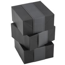 Caixas de presente Hallmark Medium Black com faixas de embrulho (3 caixas)