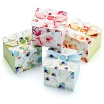 Caixas de presente Hayley Cherie Floral com fitas, pacote com 20, 10x8cm