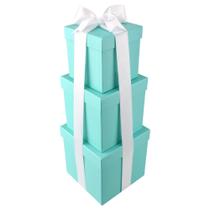 Caixas de presente Homeford Nested Square Robin's Egg Blue 13-18cm