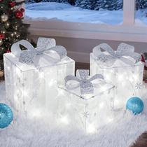 Caixas de presente iluminadas de Natal TOWPONICS com 60 luzes LED Caixas de presente iluminadas de Natal TOWPONICS com 60 luzes LED