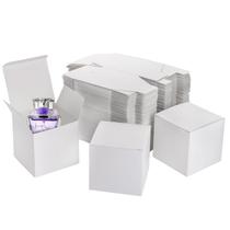 Caixas de presente Jucoan White Paper 10x10x10cm com tampas, pacote com 100