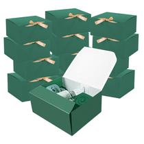 Caixas de presente LWYMX, pacote com 12, verdes, 25x20x10 cm com fita